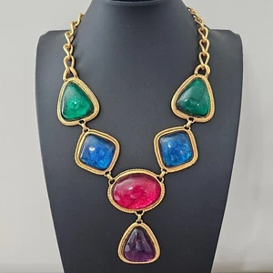 Collana Vintage Kenneth Jay Lane per Avon Caprianti Statement Colori Gioiello KJL - Foto 1 di 12