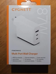 Cygnett 87W Multi Port Wall Charger RRP $99.95 3-Port NEW in Box - Picture 1 of 3