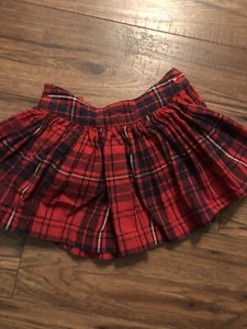 The Children's Place Sz 4 Plaid Red Ruffle Skirt Christmas Shorts Under - Picture 1 of 6