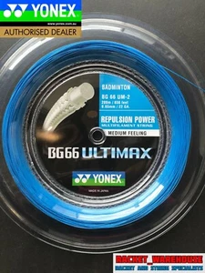 YONEX BG66 ULTIMAX 200M COIL BADMINTON STRING BLUE COLOUR - Picture 1 of 3