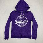 Santa Cruz Boardwalk California Hoodie Sweatshirt Women's XL Purple Full Zip