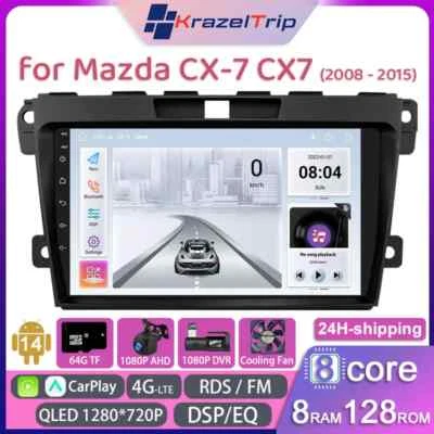 8 Core QLED Car Radio for Mazda CX-7 CX7 2008 -2015 Carplay Andriod Auto DSP RDS - Image 1 of 4