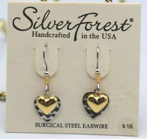 Silver Forest Surgical Steel Earwire Earrings Pierced Ears Nature Inspired Drop