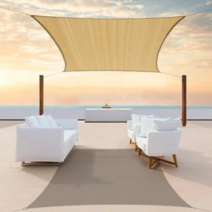 Colourtree Sand Sondergröße Rechteck Sonnenschutz Segel Vordach Stoff Abdeckung Terrasse - Bild 1 von 8