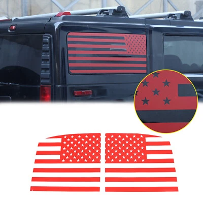 Vinilos calcomanías gráficas de vidrio con bandera roja de Estados Unidos para Hummer H2 2003-2009 Foto 1 de 4