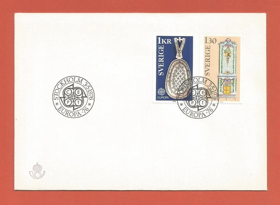 SWEDEN – FDC – 1976 – EUROPA FOLK ART - Scott #1159-1160 – SET OF 2 - Image 1 of 1