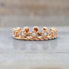 14k Rose Gold Natural Moissanite Unique Band Engagement Ring For Women