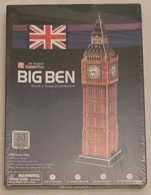 CubicFun 3D Puzzle Big Ben London 30 Pieces 38.5CM New & Sealed - Image 1 of 4