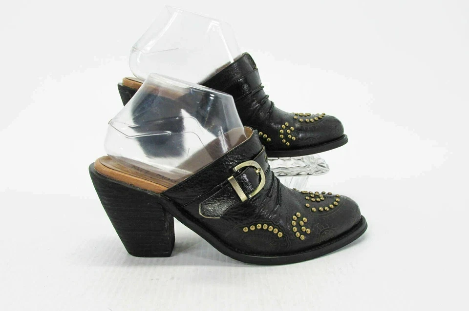 Miz Mooz Womens Shoes Gazith Size 7.5M Black Studded Western Mule Pre Owned qp - Image 1 of 4