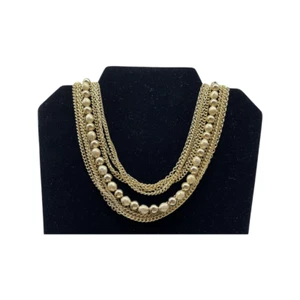 Collar en cascada multicadena J7F vintage tono dorado Marvella con cierre de gancho - Imagen 1 de 6