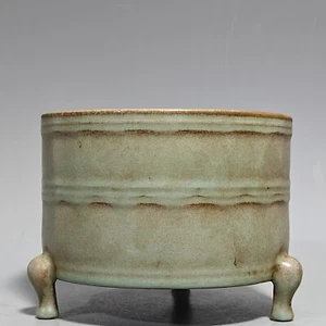 6.8" song dynasty offcial kiln ru Porcelain cyan gugong mark Three feet vase - Picture 1 of 9