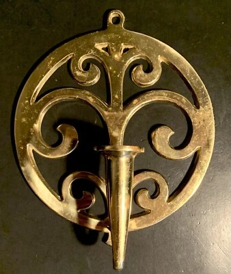 Aplique de pared de latón Virginia Metalcrafters portavelas individual 16-1 vintage Foto 1 de 4