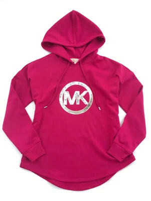 SUDADERA CON CAPUCHA MUJER MICHAEL KORS MK LOGO LENTEJUELAS PLATEADAS NUEVA S M L XL Foto 1 de 4