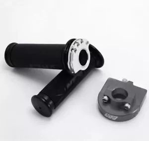 NCY THROTTLE & GRIP SET (BEARING STYLE, 7/8") Metallic Grey - Picture 1 of 2