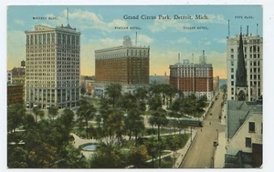 Grand Circus Park Detroit Michigan Postcard - Picture 1 of 2