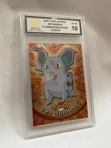 PSA MGC POKEMON 2000 TOPPS CROMO #29 NIDORAN TV EDICIÓN ANIMACIÓN GRADO 10 - Imagen 1 de 2