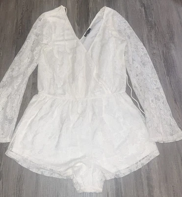 Экспресс кружевной комбинезон с длинным рукавом большой слоновой кости фея прихоть романтический кружевной - маленький - Изображение 1 из 4