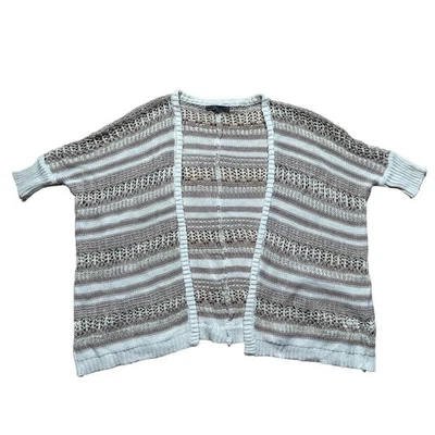 Renee's NYC brown/cream open front knit cardigan sweater. Women's XS/S - Image 1 of 4