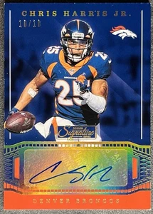 Chris Harris Jr. 2019 Panini Chronicles Signature Series Gold Bookend automático/10 - Imagen 1 de 2