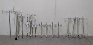 Lotto assortiti pali IV medicali acciaio inox gocciolamento liquido porta sacchetti come da foto - Foto 1 di 10