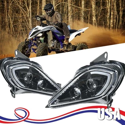 For Yamaha Raptor 700 700R 250 350 YFZ 450 450R 450X Set LED Headlight Assembly - Image 1 of 4