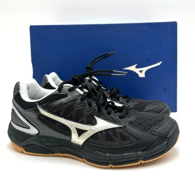 Zapato Mizuno WAVE SUPERSONIC NUEVO para mujer interior/atlético talla 7 EE. UU. NEGRO/SIL Foto 1 de 4