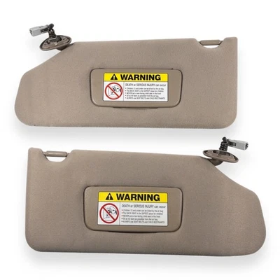 1998-2002 Honda Accord Driver & Passenger Side Sun Visor Set Pair Tan Brown - Image 1 of 4
