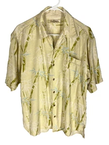 Tommy Bahama Hemd Größe Large gelb 100 % Seide geblümt Herren Aloha Beach - Bild 1 von 5