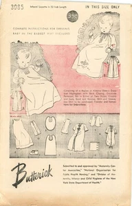 Butterick 3085 Infants' Layette, Dress, Nightgown, Bib, Sack, Booties Sz 22" CUT - Picture 1 of 6