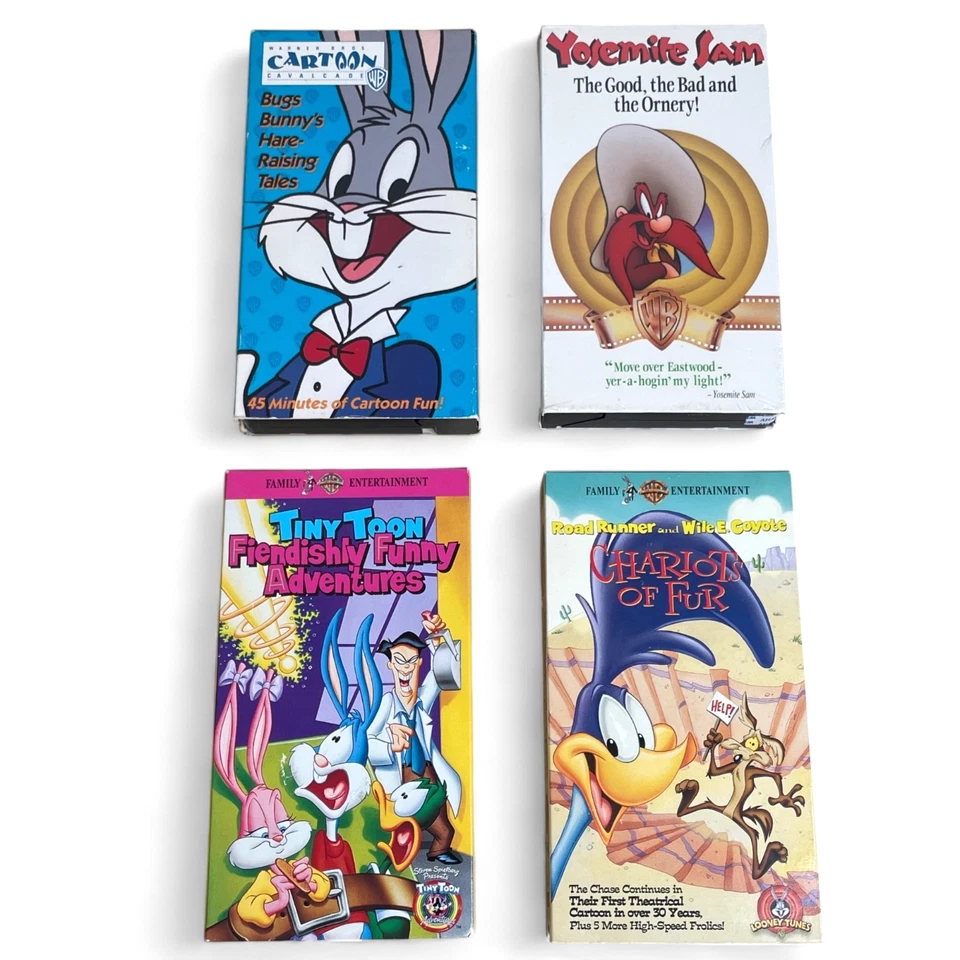 Lot 4: Bugs Bunny Road Runner Yosemite Sam Tiny Toon 1988-1996 Warner Home Video Foto 1 de 4