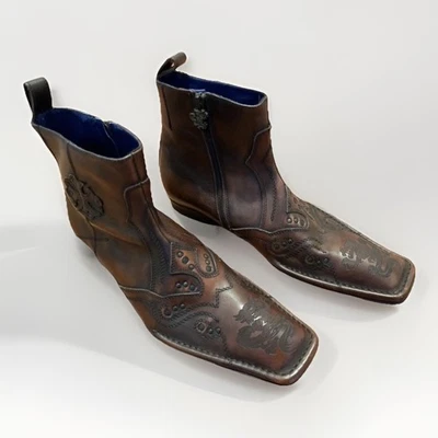 Mark Nason Rock Lives Dragon Brown Leather Boots Italy Handcrafted US 10.5 NWOT - Image 1 of 4