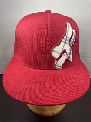 Boné Fox Racing vermelho com logotipo xadrez masculino adulto tamanho 7 1/4 100% algodão BOM - Imagem 1 de 4