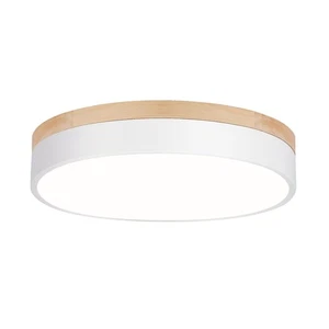 Moderne dimmbare LED deckennah Leuchte minimalistisch Holz Eiche Unterputz Ce... - Bild 1 von 9