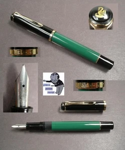 Pelikan M 150 green/black fountain pen with F nib - Picture 1 of 1
