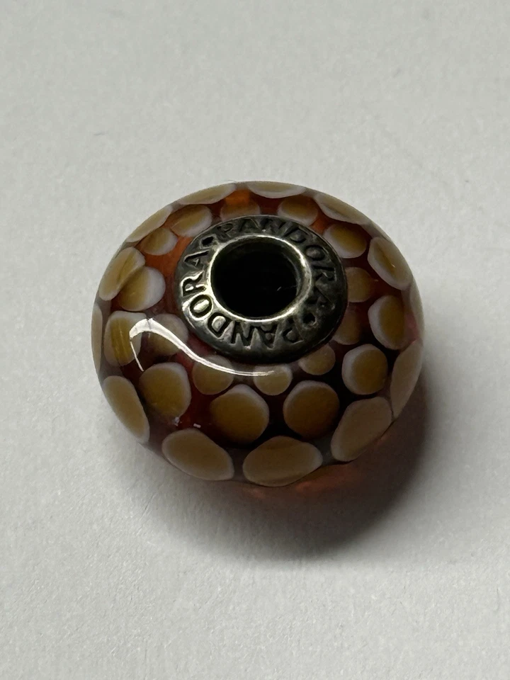 Dije grande Pandora Murano amarillo/dorado ámbar plata esterlina  Foto 1 de 2