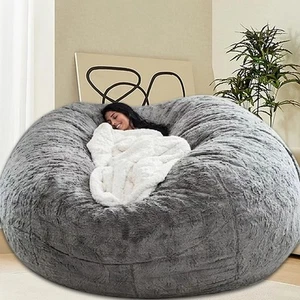 Bean Bag Chair for Kids Adults Oversized Round Plush Beanbag Chair Lazy Sofa ... - Picture 1 of 8