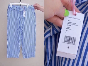 Vineyard Vines NEW $108 Linen Stripe Catamaran Pants size 6 S blue white stripes - Picture 1 of 11