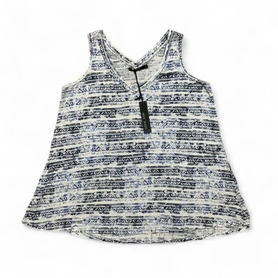 Camiseta sin mangas Max Jeans para mujer S sin mangas cuello en V azul/blanco marisol índigo nueva con etiquetas Foto 1 de 4