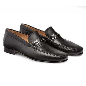 Mocasín para hombre Mezlan Brussels de piel de becerro negro (11-M) - Imagen 1 de 4