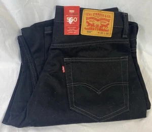 Pantalones de mezclilla Levis 550 para hombre 34x32 calce relajado cremallera mosca negros - Imagen 1 de 8