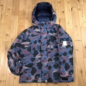 BAPE Grid camo Hoodie Snowboard Puffer Down Jacket A Bathing Ape Size L - Picture 1 of 10