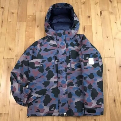 BAPE Grid camo Hoodie Snowboard Puffer Down Jacket A Bathing Ape Size L - Image 1 of 4