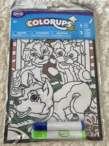NUEVO Póster para colorear marcadores brillantes Savvi Colorups cachorros perros brillantes - Imagen 1 de 7