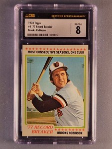 1978 Topps #4 Brooks Robinson 77 Record Breaker CSG 8 NM/Mint Orioles