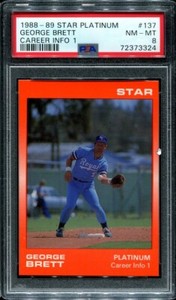 PSA 8 NM MINT 1988-89 STAR PLATINUM GEORGE BRETT #137 ROYALS HOF 73324 B260