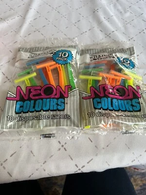 Винтажный 1995 Wilkinson меч цвета одноразовые бритвы лот из 2 запечатанный реквизит кино - Изображение 1 из 2