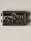 Vtg. 1954 SS .925 Money Clip Covered Wagon Peoples Bank Of Washington 1889-1954