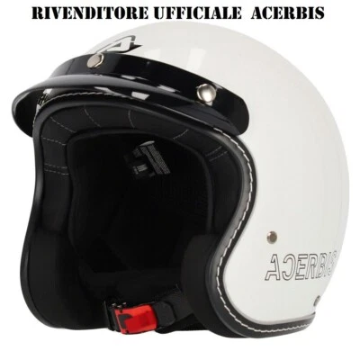Casco Acerbis Skodela Jet Cafe Race Vintage 22.06 Bianco Lucido Mis. S Roma - Immagine 1 di 4