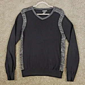 Kenneth Cole Reaction Black V Neck Knit Sz Small Mens Long Sleeve 100% Cotton - Picture 1 of 9