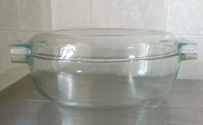 Pirex - Casseruola ovale con coperchio Alta 9 Cm Lunga 29 Larga 19 Vintage Nuova - Immagine 1 di 4